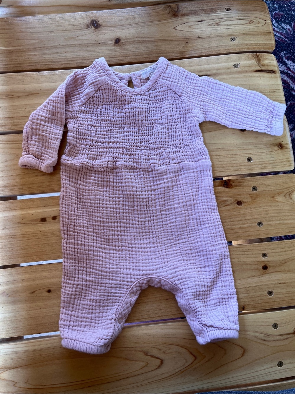 Plush Mauve Baby One-Piece Footie